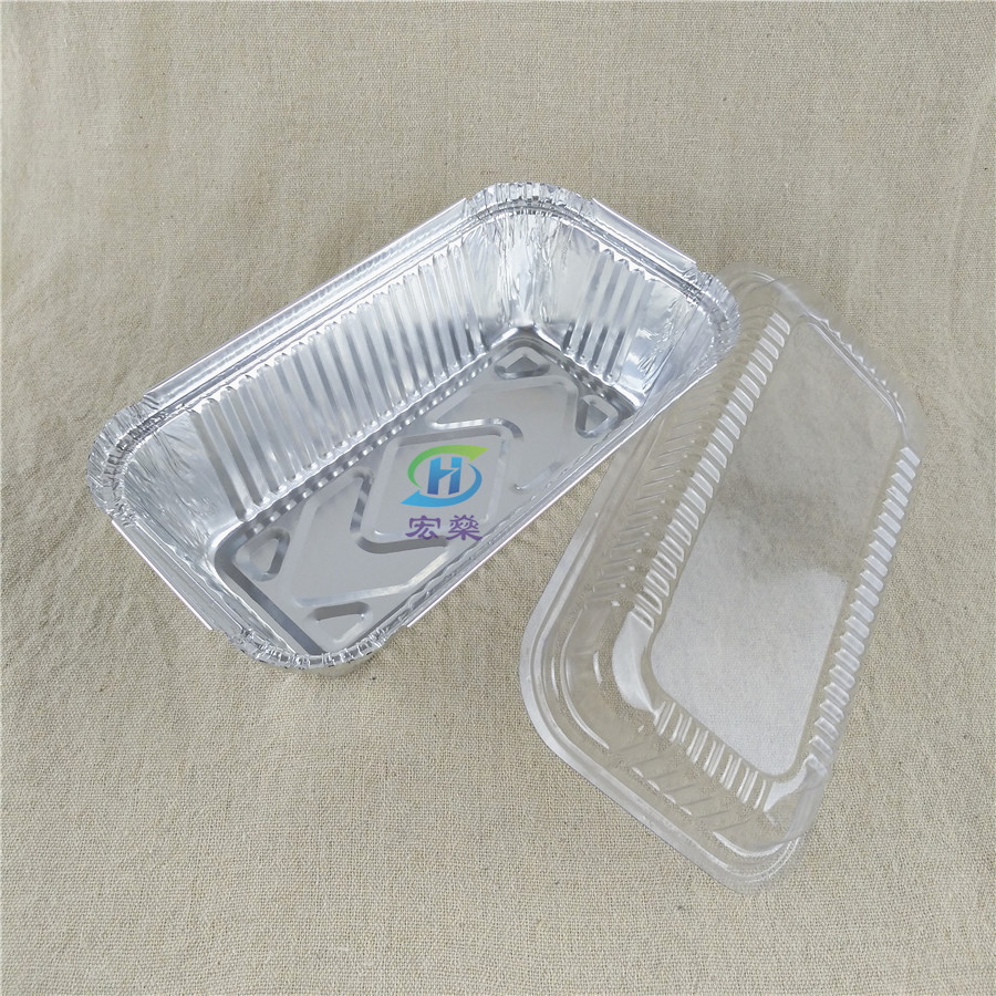 580ml铝箔餐盒 一次性锡纸打包盒1650外卖长方形环保餐盒印刷logo